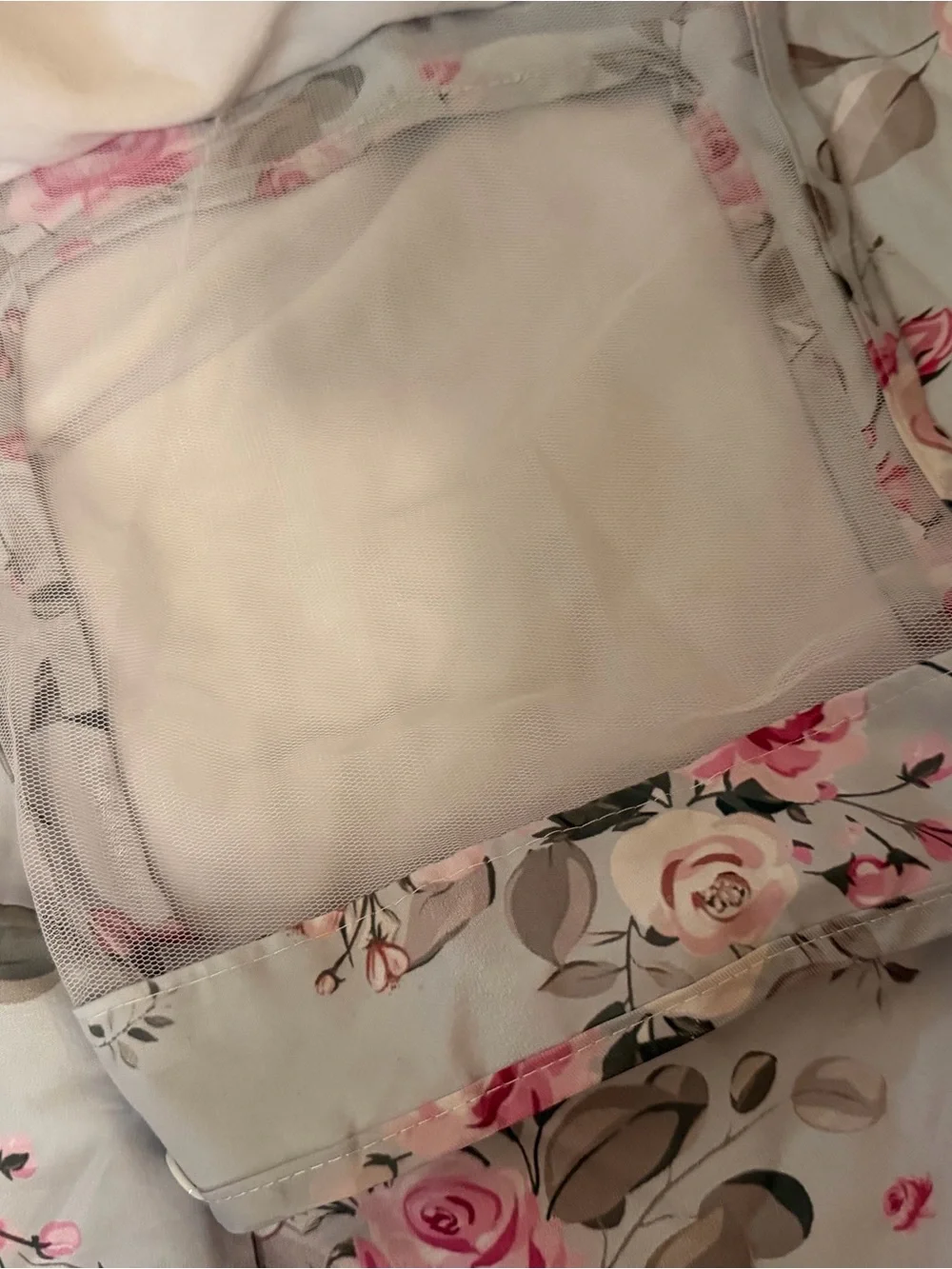 Floral Pink & Gray Rose Print Infant car seat Cover - Brand Unspecified